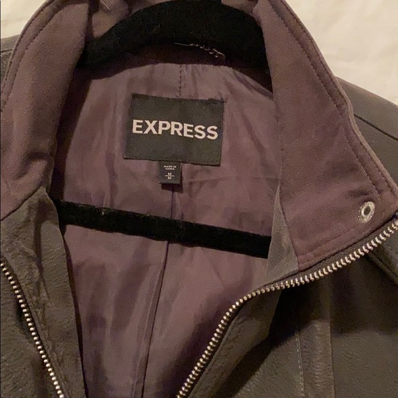 Express Gray Moto Jacket with Silver Hardware - Picture 6 of 6